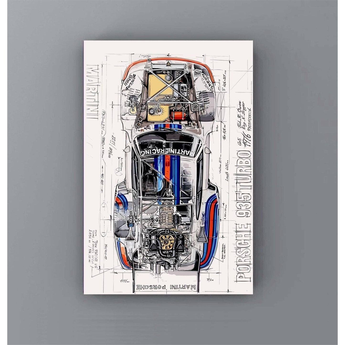 935 Turbo Sports Car Wall Poster - High-Quality Automotive Art Decor