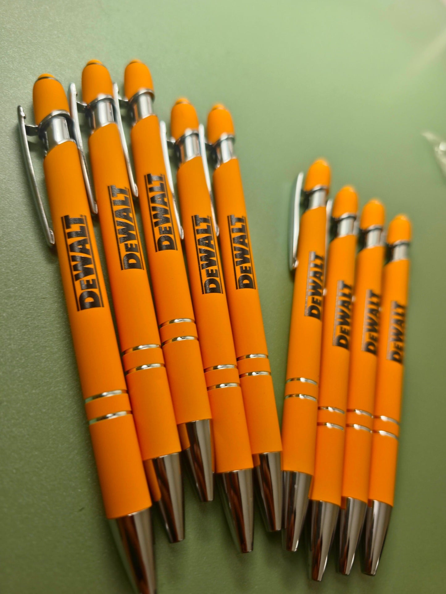 20 DeWalt Ballpoint Pens, Rubber coated, Black Ink w/Rubber Stylus