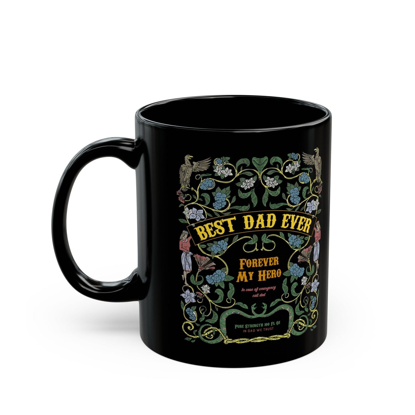 Best Dad Ever Black Mug Double Sided Print (11oz)