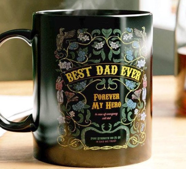 Best Dad Ever Black Mug Double Sided Print (11oz)
