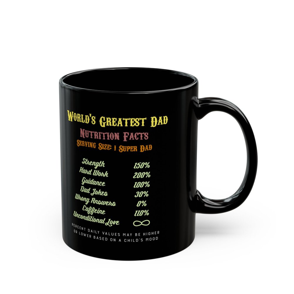 Best Dad Ever Black Mug Double Sided Print (11oz)