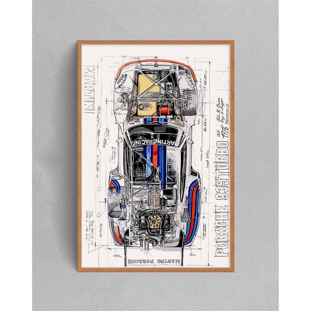 935 Turbo Sports Car Wall Poster - High-Quality Automotive Art Decor