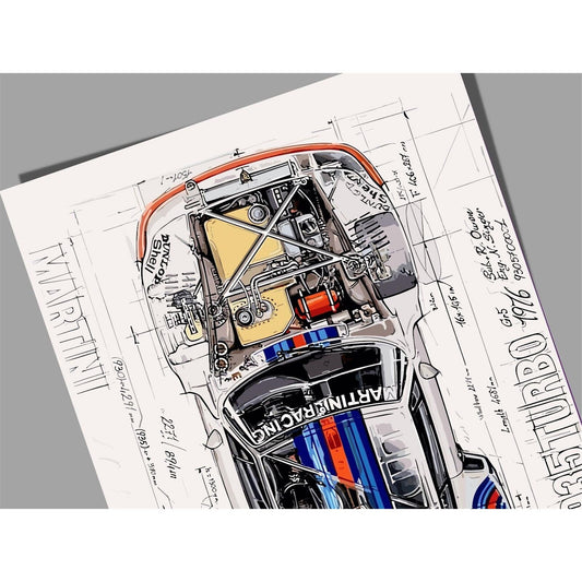 935 Turbo Sports Car Wall Poster - High-Quality Automotive Art Decor
