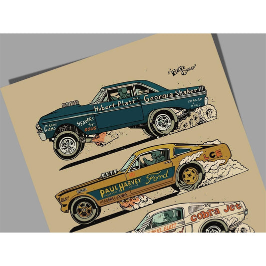 American Muscle Car Poster Wall Art - Vintage Automotive Decor