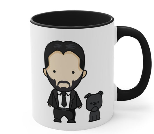 John Wick Accent Coffee Mug Double Sided Print, 11oz