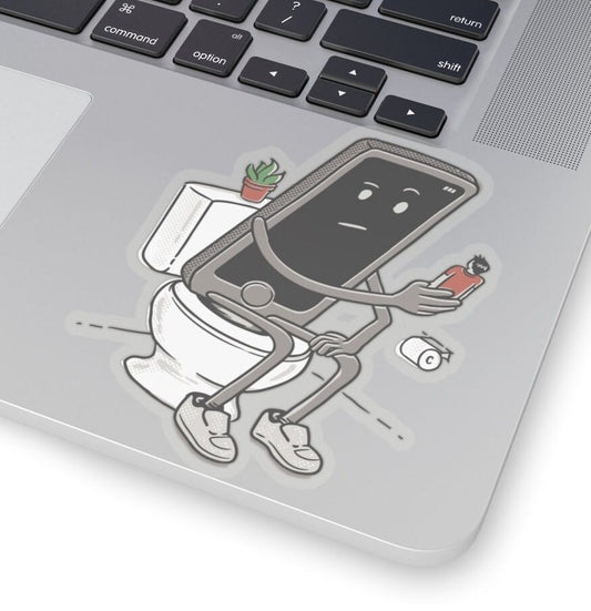 Human Cellphone Funny Pun Kids Transparent Sticker