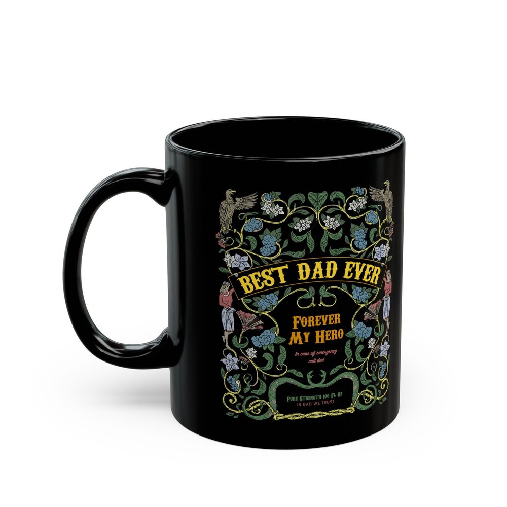 Best Dad Ever Black Mug Double Sided Print (11oz)